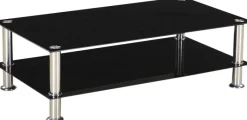 Glascouchtisch Dallas schwarz lackiert B/H/T: ca. 110x43x60 cm