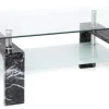 Glascouchtisch Modena Marmor Optik glasklar B/H/T: ca. 100x45x60 cm