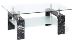 Glascouchtisch Modena Marmor Optik glasklar B/H/T: ca. 100x45x60 cm