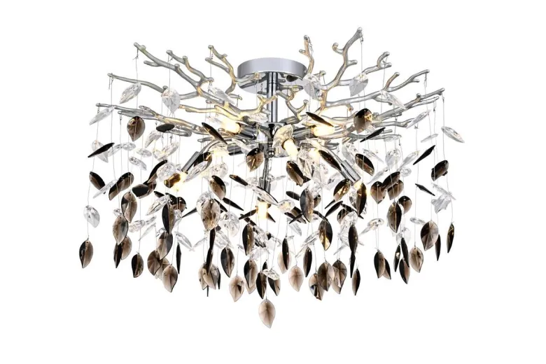 GLOBO Deckenleuchte Danna Chrom Metall Kunststoff Acryl H/D: ca. 120x60 cm G9 8 Brennstellen