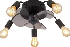 GLOBO Deckenventilator ALISHA 3647 Rauch schwarz H/D: ca. 15x42 cm max. 40 W