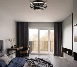 GLOBO Deckenventilator mattschwarz Opal H/D: ca. 18x50 cm max. 30 W