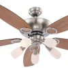 GLOBO Deckenventilator nickel Opal H/D: ca. 49,5x130 cm max. 40 W