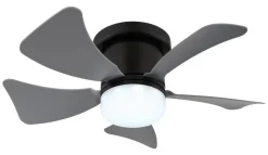 GLOBO Deckenventilator Opal grau mattschwarz H/D: ca. 13x40,6 cm max. 10 W