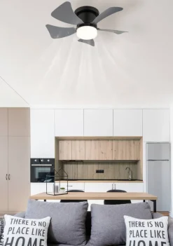 GLOBO Deckenventilator Opal grau mattschwarz H/D: ca. 13x40,6 cm max. 10 W