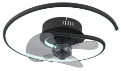GLOBO Deckenventilator Opal schwarz H/D: ca. 13,9x45 cm max. 30 W