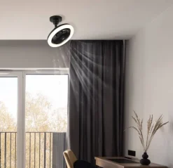 GLOBO Deckenventilator Opal mattschwarz H/D: ca. 21,7x25,8 cm max. 20 W
