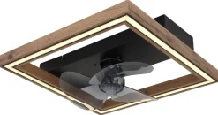 GLOBO Deckenventilator Opal dunkelbraun schwarz B/H/T: ca. 44x13,5x44 cm max. 24 W