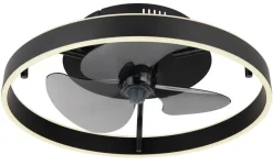GLOBO Deckenventilator schwarz Opal Rauch H/D: ca. 14,5x50 cm max. 40 W