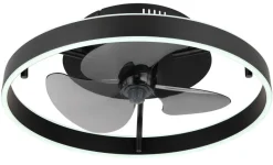 GLOBO Deckenventilator schwarz Opal Rauch H/D: ca. 14,5x50 cm max. 40 W