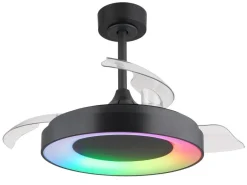 GLOBO Deckenventilator transparent grau Opal H/D: ca. 44,8x91 cm max. 40 W