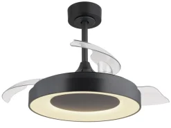 GLOBO Deckenventilator transparent grau Opal H/D: ca. 44,8x91 cm max. 40 W