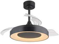 GLOBO Deckenventilator transparent grau Opal H/D: ca. 44,8x91 cm max. 40 W