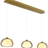 GLOBO Hängeleuchte gold Metall Glas B/H/L: ca. 36x21x101 cm