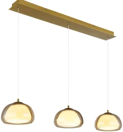 GLOBO Hängeleuchte gold Metall Glas B/H/L: ca. 36x21x101 cm