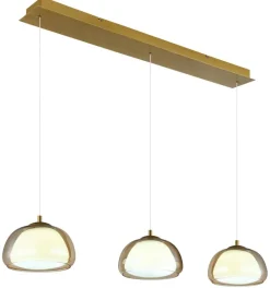 GLOBO Hängeleuchte gold Metall Glas B/H/L: ca. 36x21x101 cm