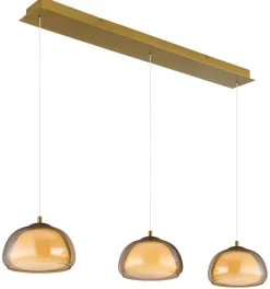 GLOBO Hängeleuchte gold Metall Glas B/H/L: ca. 36x21x101 cm