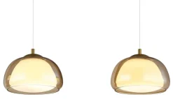 GLOBO Hängeleuchte gold Metall Glas B/H/L: ca. 36x21x101 cm
