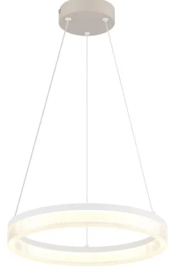 GLOBO Hängeleuchte weiß sand Metall Kunststoff H/D: ca. 150x33 cm 1 Brennstellen
