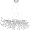 GLOBO Kronleuchter Chrom Aluminium Metall B/H/L: ca. 52x150x120 cm G9 14 Brennstellen