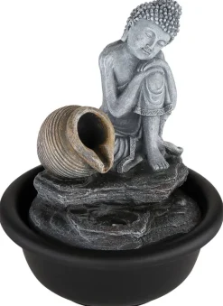 GLOBO LED-Brunnen Fontana grau Kunststoff H/D: ca. 19x16 cm 1 Brennstellen