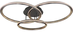 GLOBO LED-Deckenleuchte ALAINA 67329-72 Opal grau klar Kunststoff Metall B/H/L: ca. 109,5x20,5x80,5 cm 1 Brennstellen