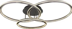 GLOBO LED-Deckenleuchte ALAINA 67329-72 Opal grau klar Kunststoff Metall B/H/L: ca. 109,5x20,5x80,5 cm 1 Brennstellen