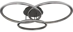 GLOBO LED-Deckenleuchte ALAINA 67329-72 Opal grau klar Kunststoff Metall B/H/L: ca. 109,5x20,5x80,5 cm 1 Brennstellen