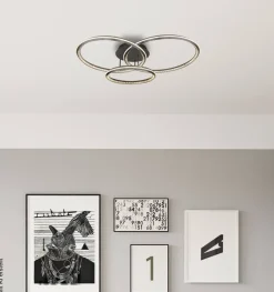 GLOBO LED-Deckenleuchte ALAINA 67329-72 Opal grau klar Kunststoff Metall B/H/L: ca. 109,5x20,5x80,5 cm 1 Brennstellen