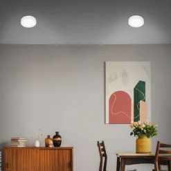 GLOBO LED-Deckenleuchte Fire weiß Metall H/D: ca. 3,2x17 cm