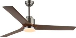 GLOBO LED-Deckenventilator dunkelbraun Opal grau Kunststoff Metall H/D: ca. 48x148 cm 1 Brennstellen