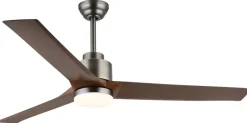 GLOBO LED-Deckenventilator dunkelbraun Opal grau Kunststoff Metall H/D: ca. 48x148 cm 1 Brennstellen