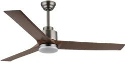 GLOBO LED-Deckenventilator dunkelbraun Opal grau Kunststoff Metall H/D: ca. 48x148 cm 1 Brennstellen