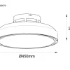 GLOBO LED-Deckenventilator mattschwarz weiß Opal Kunststoff Acryl H/D: ca. 20x45 cm 1 Brennstellen