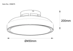 GLOBO LED-Deckenventilator mattschwarz weiß Opal Kunststoff Acryl H/D: ca. 20x45 cm 1 Brennstellen