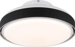 GLOBO LED-Deckenventilator mattschwarz weiß Opal Kunststoff Acryl H/D: ca. 20x45 cm 1 Brennstellen
