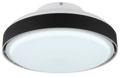 GLOBO LED-Deckenventilator mattschwarz weiß Opal Kunststoff Acryl H/D: ca. 20x45 cm 1 Brennstellen