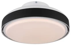 GLOBO LED-Deckenventilator mattschwarz weiß Opal Kunststoff Acryl H/D: ca. 20x45 cm 1 Brennstellen