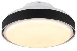 GLOBO LED-Deckenventilator mattschwarz weiß Opal Kunststoff Acryl H/D: ca. 20x45 cm 1 Brennstellen
