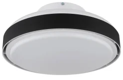 GLOBO LED-Deckenventilator mattschwarz weiß Opal Kunststoff Acryl H/D: ca. 20x45 cm 1 Brennstellen
