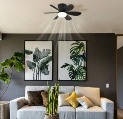 GLOBO LED-Deckenventilator Opal schwarz H/D: ca. 16,5x51 cm max. 5 W