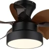 GLOBO LED-Deckenventilator schwarz braun H/D: ca. 27x58 cm max. 22 W
