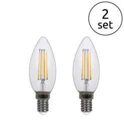GLOBO LED-Leuchtmittel Kerzenlampe Filamentlampe 10583-2K 2er Pack E14