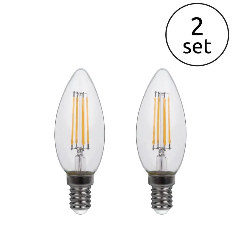 GLOBO LED-Leuchtmittel Kerzenlampe Filamentlampe 10583-2K 2er Pack E14