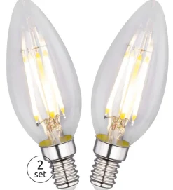 GLOBO LED-Leuchtmittel Kerzenlampe Filamentlampe 10583-2K 2er Pack E14