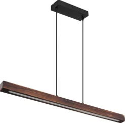 GLOBO LED-Pendelleuchte Tibeon 15536H schwarz natur Metall Kunststoff Holz B/H: ca. 90x120 cm