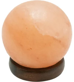 GLOBO LED-Salzkristallleuchte Stone 28307 natur Holz H/D: ca. 10x9 cm
