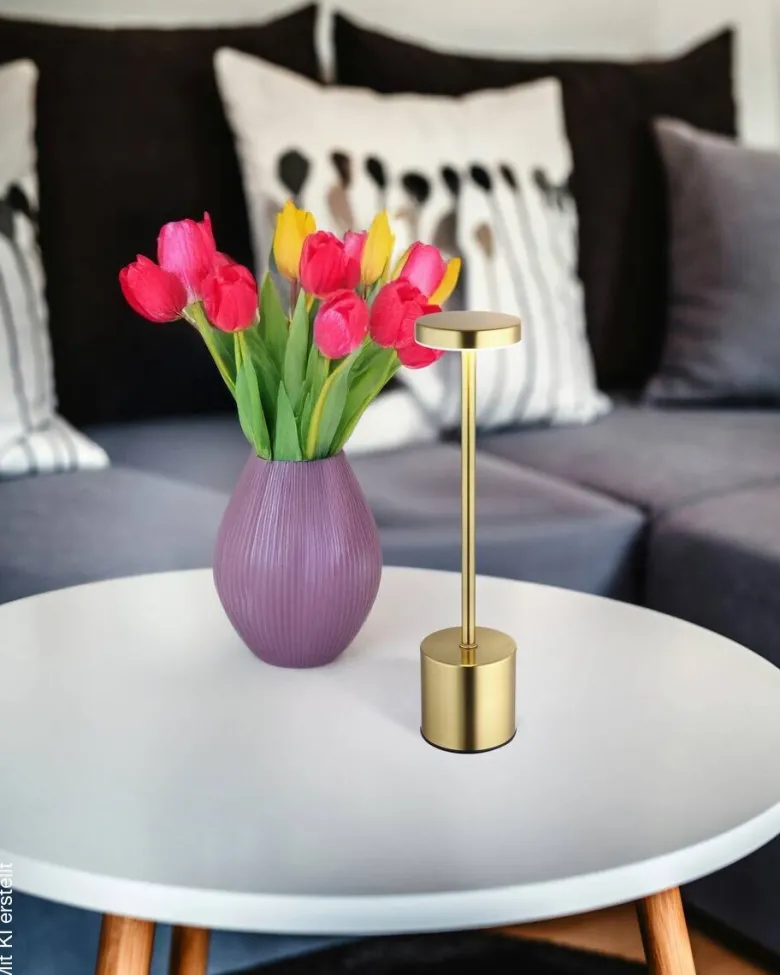 GLOBO LED-Tischleuchte Anru gold H/D: ca. 34x8 cm
