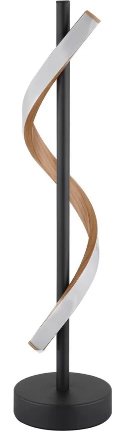 GLOBO LED-Tischleuchte dunkelbraun mattschwarz Opal Metall PVC Kunststoff H/D: ca. 49,3x15,5 cm 1 Brennstellen