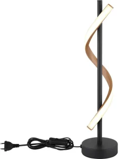 GLOBO LED-Tischleuchte dunkelbraun mattschwarz Opal Metall PVC Kunststoff H/D: ca. 49,3x15,5 cm 1 Brennstellen